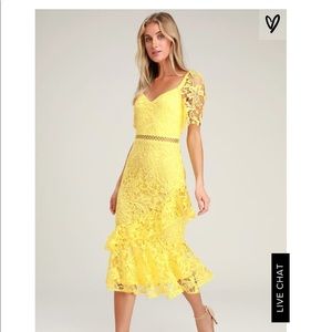 Lulus yellow lace dress